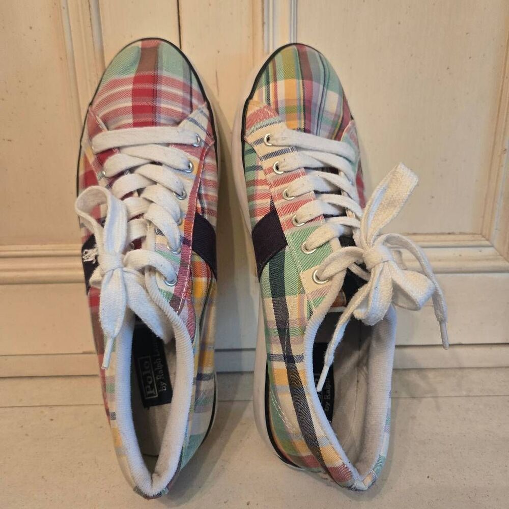 Ralph Lauren Polo Madras Plaid Sneaker Boys size 7